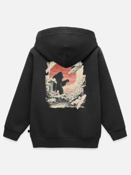 Bigfoot Cryptid Design Fabelwesen Ufo - Kinder Premium Organic Zip Hoodie - Schwarz
