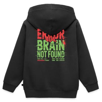 Error 404 Gehirn nicht gefunden Zombie - Kinder Premium Organic Zip Hoodie - Schwarz - Hinten - AI Model Kid Male (0cm)