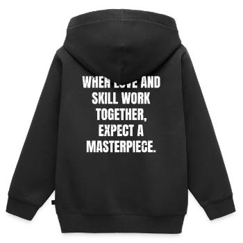 when love and skill work together expect a mast - Kids Premium Organic Zip-up Hoodie - black - Back - AI Model Kid Male (0cm)