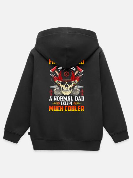 Feuerwehrmann Papa - Kinder Premium Organic Zip Hoodie - Schwarz