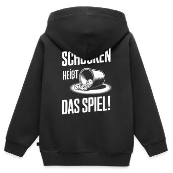 Schocken Heißt Das Spiel! Würfeln Knobeln Jule - Kinder Premium Organic Zip Hoodie - Schwarz - Hinten - AI Model Kid Male (0cm)