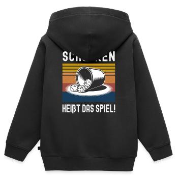 Schocken Heißt Das Spiel! Würfeln Knobeln Jule - Kinder Premium Organic Zip Hoodie - Schwarz - Hinten - AI Model Kid Male (0cm)