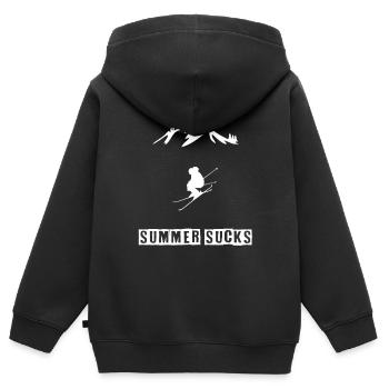 Skifahren - Summer sucks - Kinder Premium Organic Zip Hoodie - Schwarz - Hinten - AI Model Kid Male (0cm)