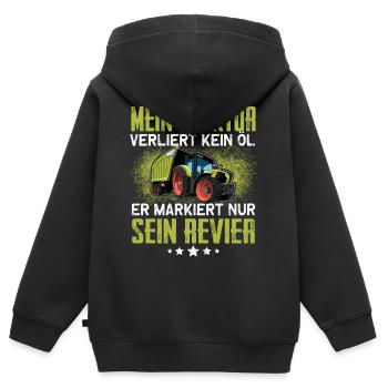Landwirt - Kinder Premium Organic Zip Hoodie - Schwarz - Hinten - AI Model Kid Male (0cm)