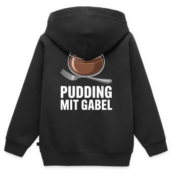Pudding with fork - Kids Premium Organic Zip-up Hoodie - black - Back - AI Model Kid Male (0cm)