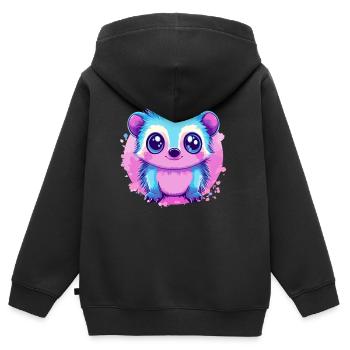 Kunterbuntes Kuschelmonster - Kinder Premium Organic Zip Hoodie - Schwarz - Hinten - AI Model Kid Male (0cm)