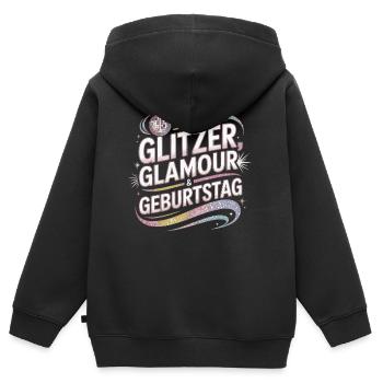 Glitzer Glamour Geburtstag Motiv - Kinder Premium Organic Zip Hoodie - Schwarz - Hinten - AI Model Kid Male (0cm)