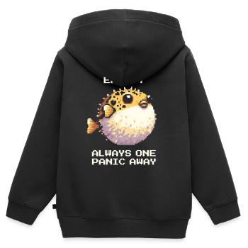 Statuseffekt: nur einen Panikschub entfernt | RPG - Kinder Premium Organic Zip Hoodie - Schwarz - Hinten - AI Model Kid Male (0cm)