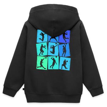 Volleyball Volleyballer Herren Kinder Jungen - Kinder Premium Organic Zip Hoodie - Schwarz - Hinten - AI Model Kid Male (0cm)