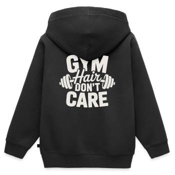 Gym - Kids Premium Organic Zip-up Hoodie - black - Back - AI Model Kid Male (0cm)
