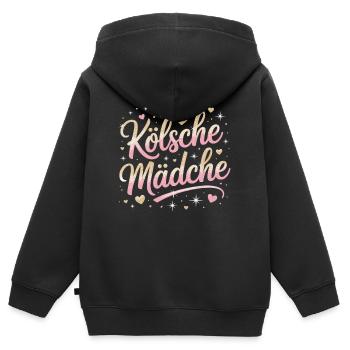 Cologne Filles Carnaval Cologne Filles - Sweat Premium à capuche zippé enfant bio - noir - Dos - AI Model Kid Male (0cm)