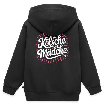 Cologne Filles Carnaval Cologne Filles - Sweat Premium à capuche zippé enfant bio - noir - Dos - AI Model Kid Male (0cm)