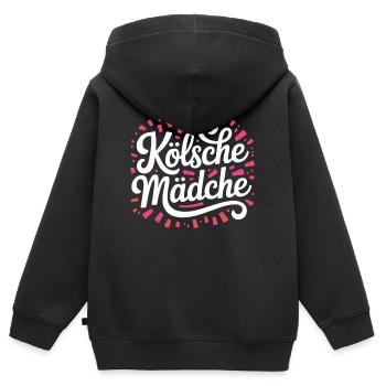 Cologne Filles Carnaval Cologne Filles - Sweat Premium à capuche zippé enfant bio - noir - Dos - AI Model Kid Male (0cm)