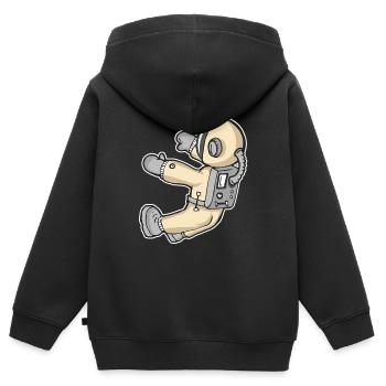 Espace - Sweat Premium à capuche zippé enfant bio - noir - Dos - AI Model Kid Male (0cm)
