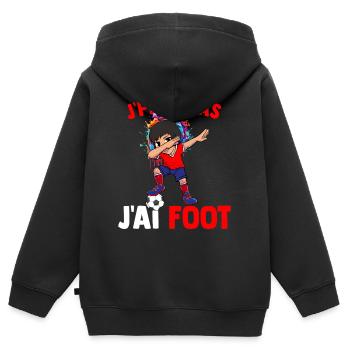 Ich kann nicht haben Ich habe Fußballspieler Fußballfan - Kinder Premium Organic Zip Hoodie - Schwarz - Hinten - AI Model Kid Male (0cm)
