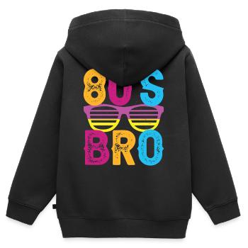 80er Jahre Geburtstag 80er Jahre Kostümparty - Kinder Premium Organic Zip Hoodie - Schwarz - Hinten - AI Model Kid Male (0cm)