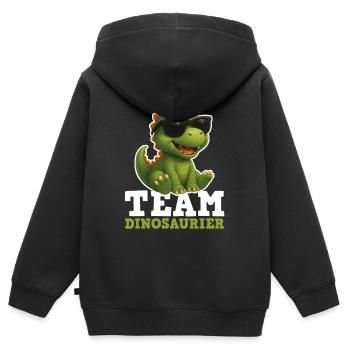 Team Dinosaur - Kids Premium Organic Zip-up Hoodie - black - Back - AI Model Kid Male (0cm)