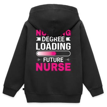 Krankenschwester Ausbildung - Kinder Premium Organic Zip Hoodie - Schwarz - Hinten - AI Model Kid Male (0cm)