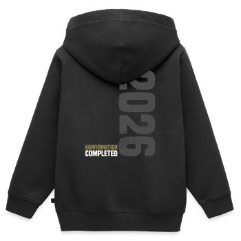 Glückwunsch Konfirmation 2026 - Kinder Premium Organic Zip Hoodie - Schwarz - Hinten - AI Model Kid Male (0cm)