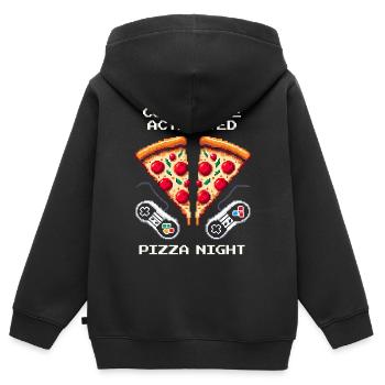 Co-Op aktiviert: Pizzanacht | Multiplayer Gaming - Kinder Premium Organic Zip Hoodie - Schwarz - Hinten - AI Model Kid Male (0cm)