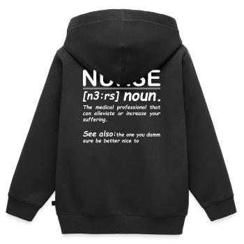 Krankenschwester - Kinder Premium Organic Zip Hoodie - Schwarz - Hinten - AI Model Kid Male (0cm)