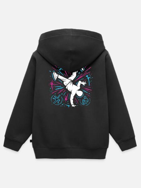 Breakdance Explosion – Streetstyle Tanz - Kinder Premium Organic Zip Hoodie - Schwarz