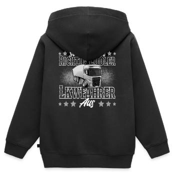 Lkw Fahrer - Kinder Premium Organic Zip Hoodie - Schwarz - Hinten - AI Model Kid Male (0cm)