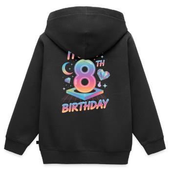 It's My 8th Birthday K-Pop Aesthetic - Kinder Premium Organic Zip Hoodie - Schwarz - Hinten - AI Model Kid Male (0cm)