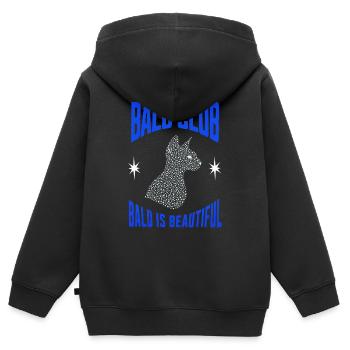 Kahl ist wunderschön Sphynx Katze Haarloser Club - Kinder Premium Organic Zip Hoodie - Schwarz - Hinten - AI Model Kid Male (0cm)