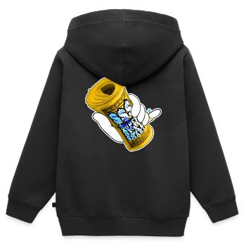 Money - Kinder Premium Organic Zip Hoodie - Schwarz - Hinten - AI Model Kid Male (0cm)