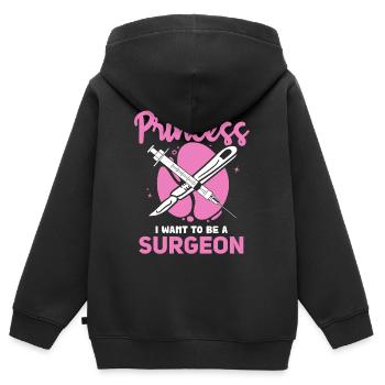 Des rêves de chirurgien au lieu de princesse - Sweat Premium à capuche zippé enfant bio - noir - Dos - AI Model Kid Male (0cm)