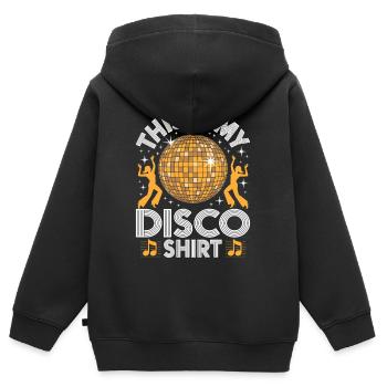 Disco des années 70 des années 80 Disco Party Outfit Discothèque - Sweat Premium à capuche zippé enfant bio - noir - Dos - AI Model Kid Male (0cm)