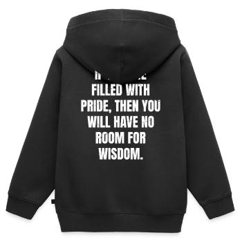 Wenn du voller Stolz bist, dann wirst du - Kinder Premium Organic Zip Hoodie - Schwarz - Hinten - AI Model Kid Male (0cm)