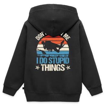 Taucher Tauchen - Kinder Premium Organic Zip Hoodie - Schwarz - Hinten - AI Model Kid Male (0cm)