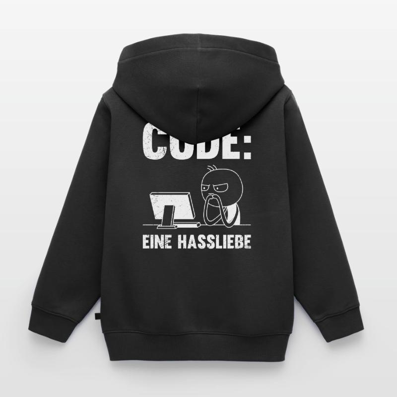 Coder CODE EINE HASSLIEBE LUSTIG Kinder Premium Organic Zip Hoodie