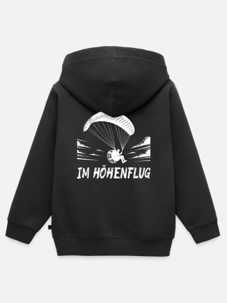 Motorschirm Flug IM HÖHENFLUG Lustiges - Kinder Premium Organic Zip Hoodie - Schwarz