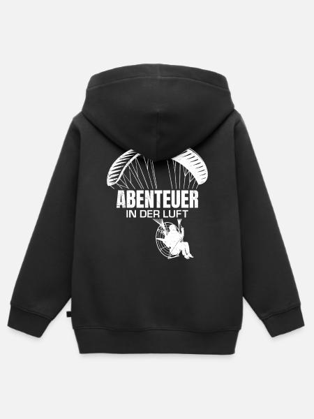 Motorschirm ABENTEUER IN DER LUFT Lustiges - Kinder Premium Organic Zip Hoodie - Schwarz