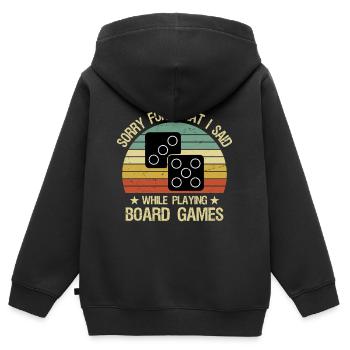 Funny Board Game Quote Board Gamer Player - Kinder Premium Organic Zip Hoodie - Schwarz - Hinten - AI Model Kid Male (0cm)