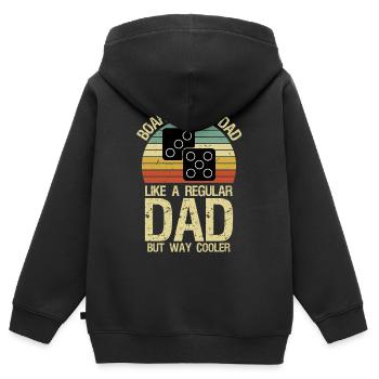  board game dad Board gamer father Board games - Kinder Premium Organic Zip Hoodie - Schwarz - Hinten - AI Model Kid Male (0cm)