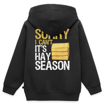 Désolé, je ne peux pas, c’est la saison du foin - Sweat Premium à capuche zippé enfant bio - noir - Dos - AI Model Kid Male (0cm)