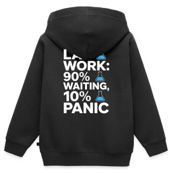 Lab Work 90% Waiting 10% Panic Clinical Lab - Kinder Premium Organic Zip Hoodie - Schwarz - Hinten - AI Model Kid Male (0cm)