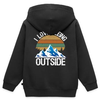 I Love Peeing Outside Camping Hiking - Sweat Premium à capuche zippé enfant bio - noir - Dos - AI Model Kid Male (0cm)