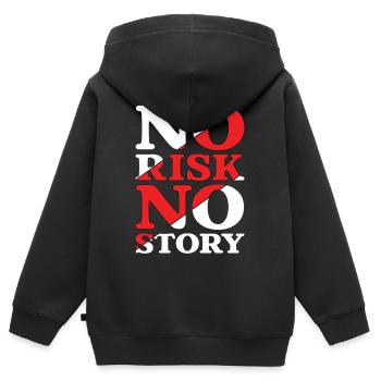 Pas de risque, pas d’histoire - Sweat Premium à capuche zippé enfant bio - noir - Dos - AI Model Kid Male (0cm)