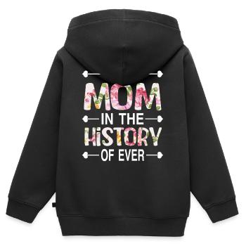 Maman Maman - Sweat Premium à capuche zippé enfant bio - noir - Dos - AI Model Kid Male (0cm)