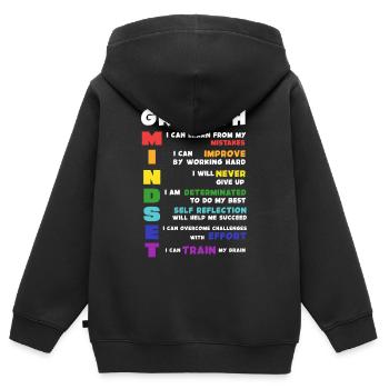 Growth Mindset Acronym Poster - Kids Premium Organic Zip-up Hoodie - black - Back - AI Model Kid Male (0cm)