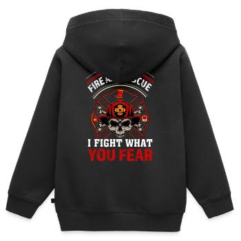 Fire brigade - Kids Premium Organic Zip-up Hoodie - black - Back - AI Model Kid Male (0cm)