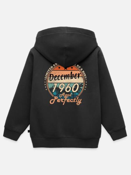 Dezember 1960 - 1960 Dezember - Kinder Premium Organic Zip Hoodie - Schwarz