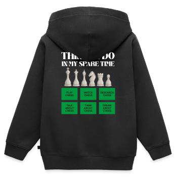 Chess time in leisure time - Kids Premium Organic Zip-up Hoodie - black - Back - AI Model Kid Male (0cm)
