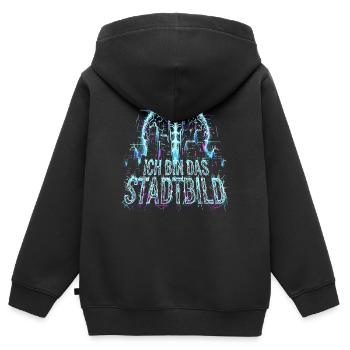 Stadtbild Brain - Ich Bin Das Stadtbild Trend  - Kinder Premium Organic Zip Hoodie - Schwarz - Hinten - AI Model Kid Male (0cm)