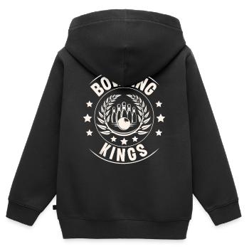 Bowling - Kinder Premium Organic Zip Hoodie - Schwarz - Hinten - AI Model Kid Male (0cm)